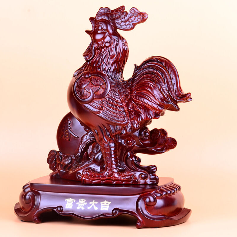 仿紅木生肖雞擺件 家居裝飾與吉祥工藝的完美融合