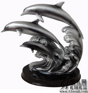 海豚樹脂工藝品 廣州禮域禮品公司，工藝禮品定制首選品牌